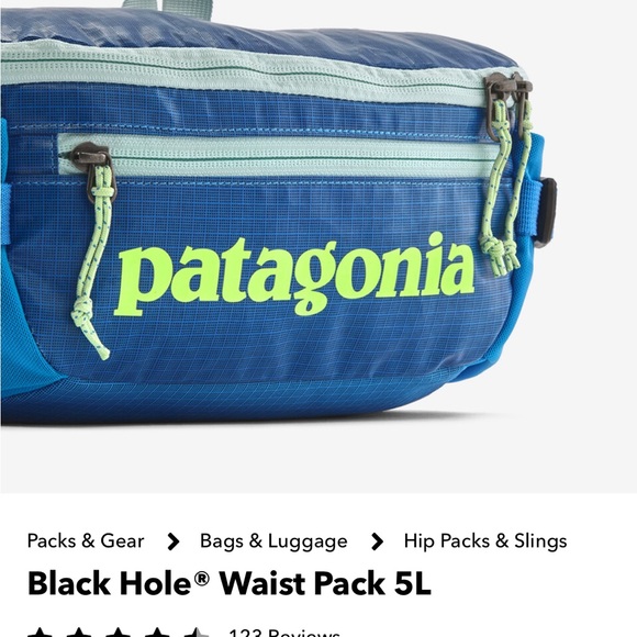 Patagonia black hole waist bag 5liters in blue. - Picture 2 of 2